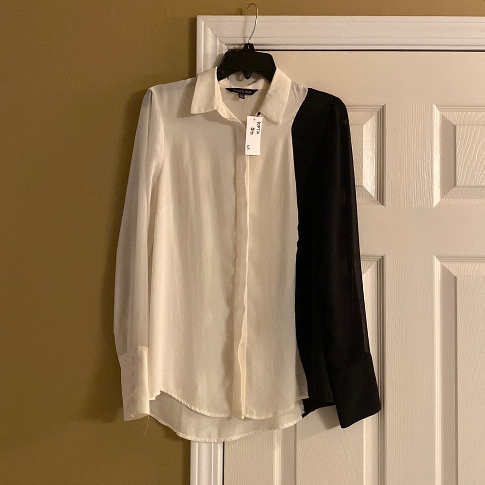 Black and white blouse